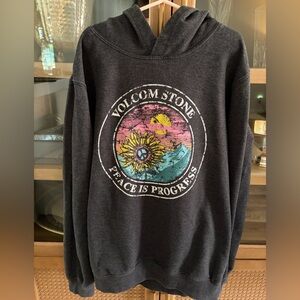 Volcom Stone Charcoal Peace Hoodie Girls 14